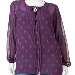 Mudd Geometric Chiffon Tunic